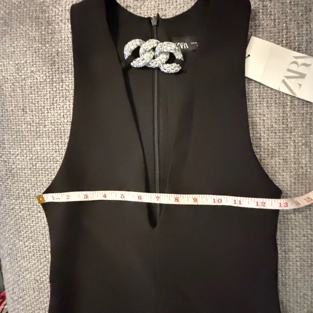 Brand New Bejeweled Black Stretch Midi Dress – XS with tag on ! - Picture 8 of 13